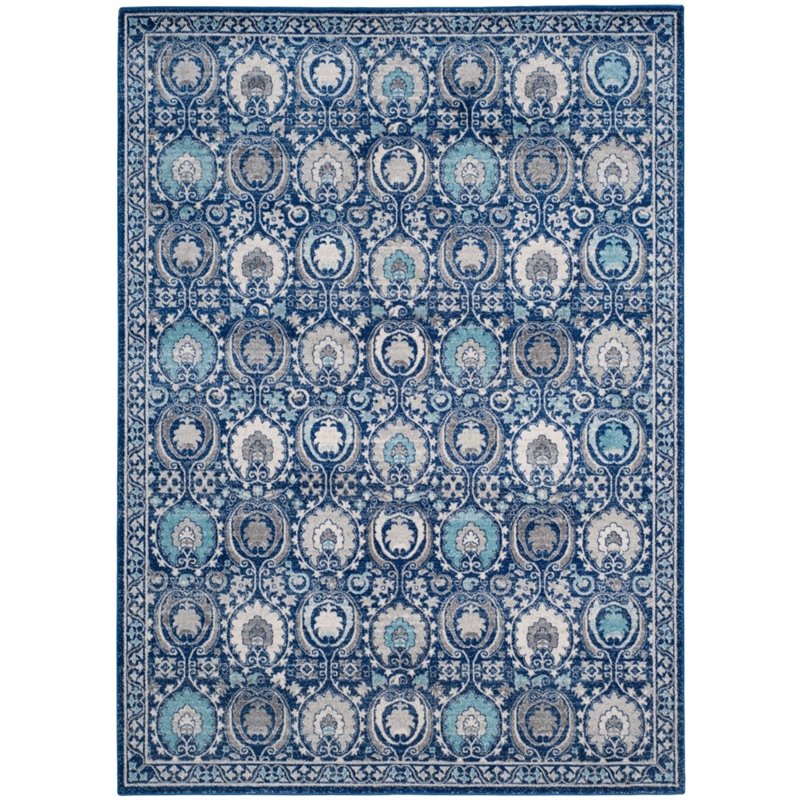 Safavieh Evoke 3' X 5' Power Loomed Rug in Blue and Ivory