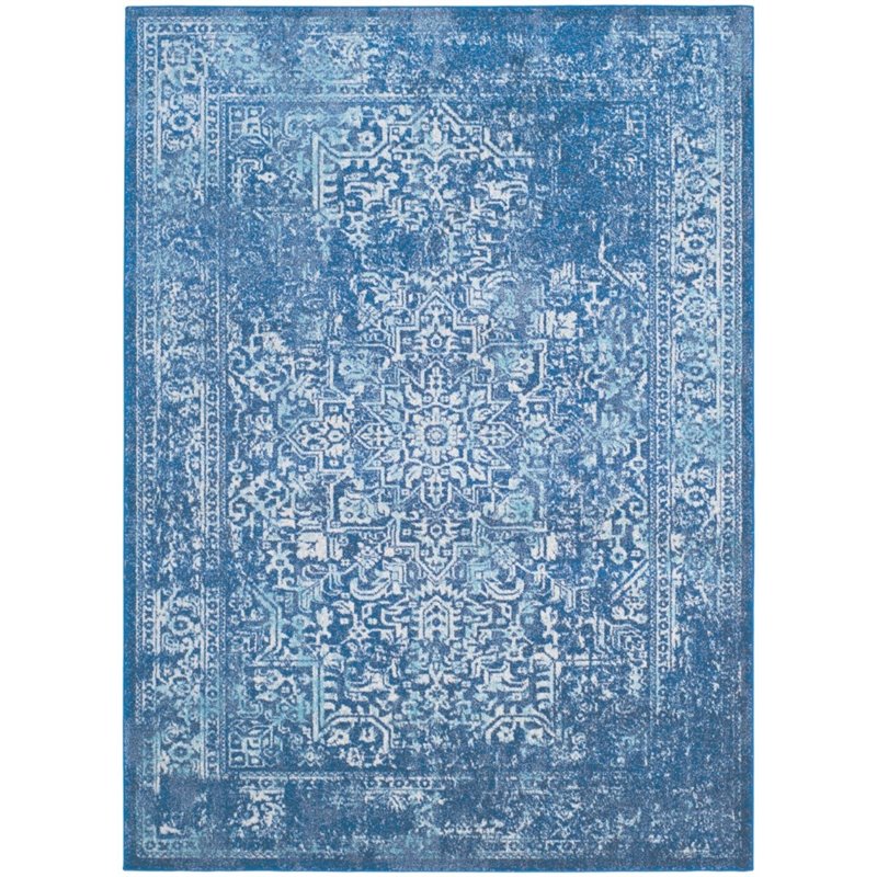 Safavieh Evoke 3' X 5' Power Loomed Rug in Blue and Ivory