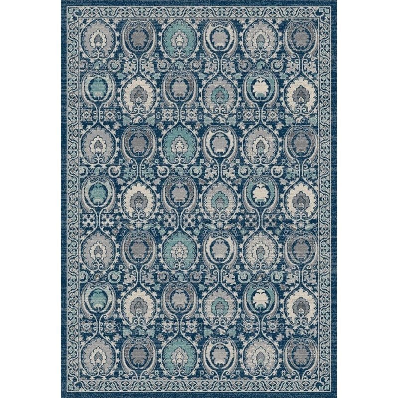 Safavieh Evoke 3' X 5' Power Loomed Rug in Blue and Ivory