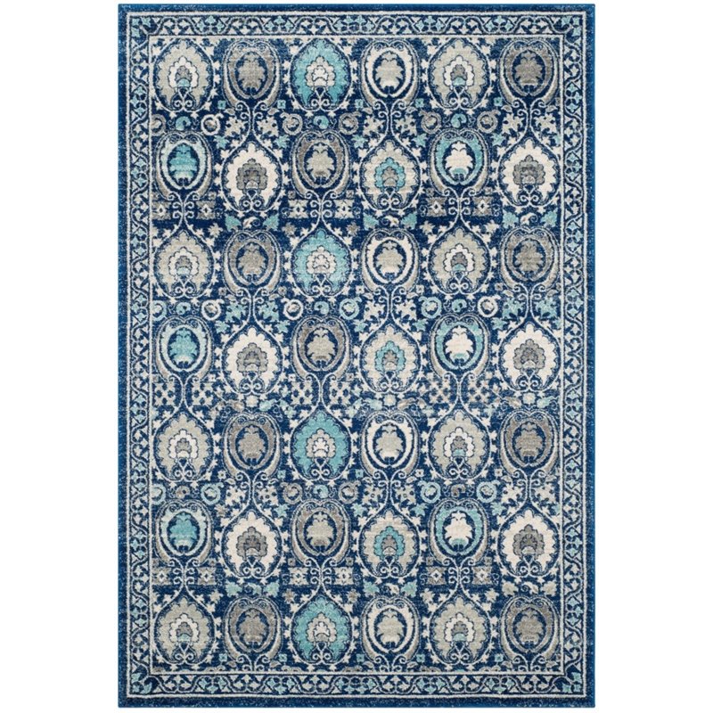Safavieh Evoke 9' X 12' Power Loomed Rug in Blue and Ivory