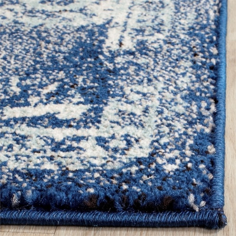 Safavieh Evoke 9' X 12' Power Loomed Rug in Navy and Ivory