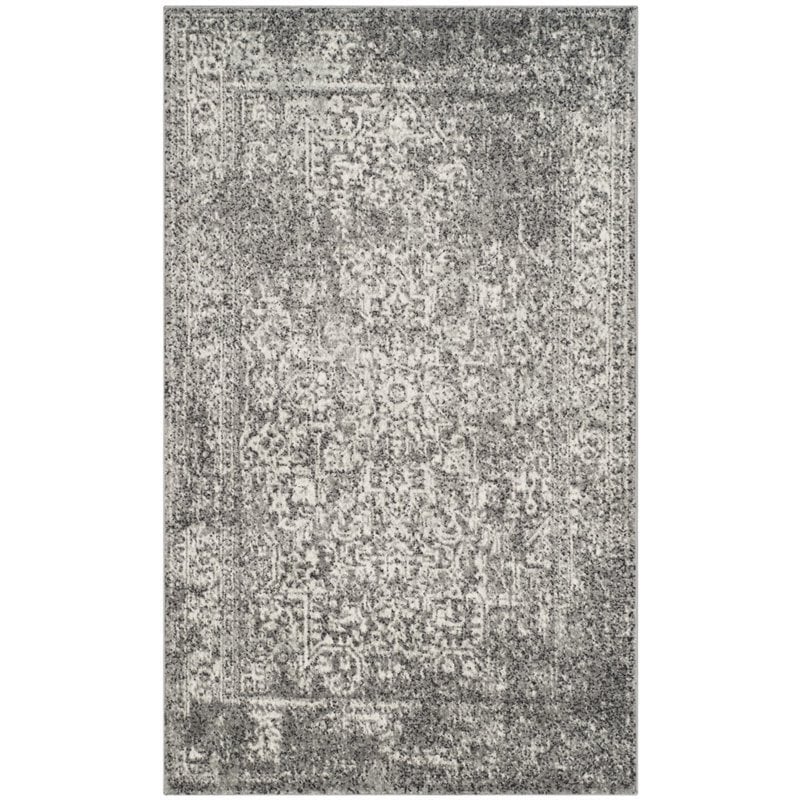 Safavieh Evoke 4' X 6' Power Loomed Rug in Gray and Ivory