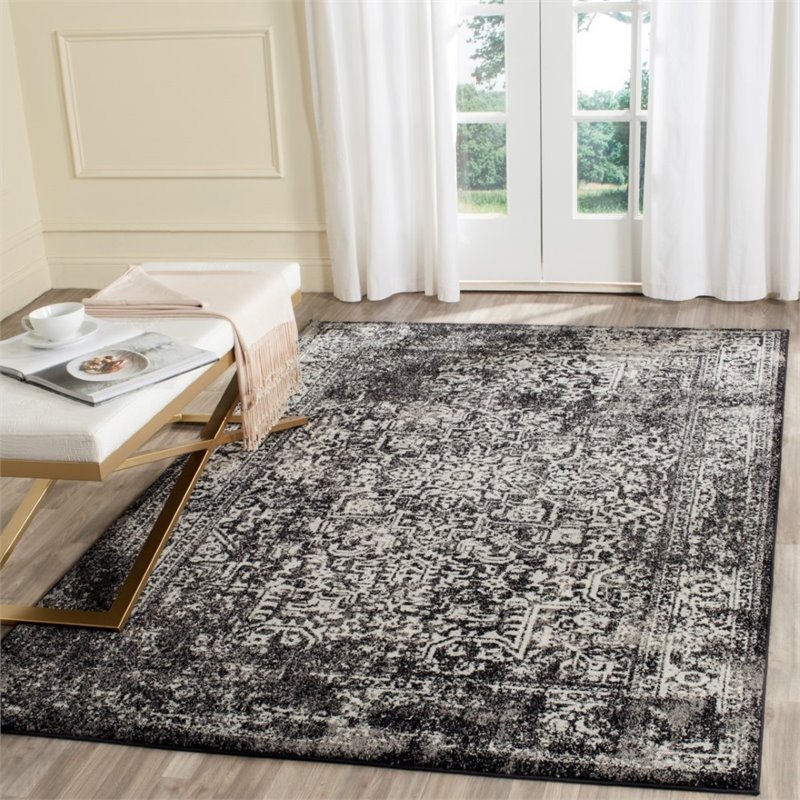 Safavieh Evoke 10' X 14' Power Loomed Rug in Black and Gray