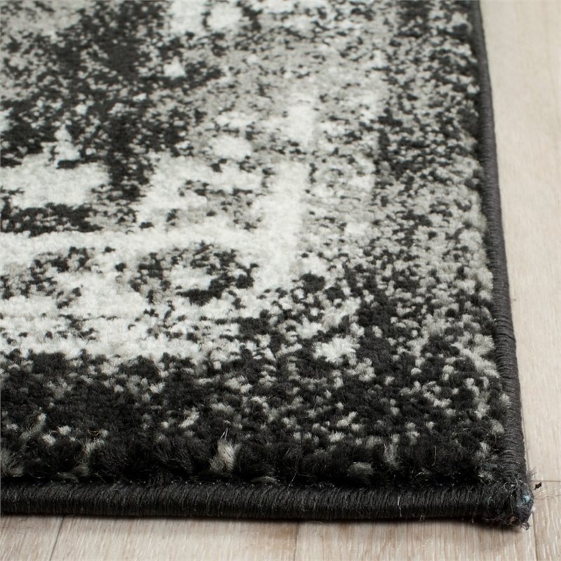 Safavieh Evoke 10' X 14' Power Loomed Rug in Black and Gray