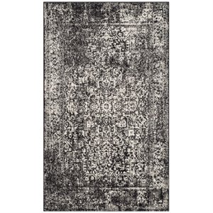 safavieh evoke 6'7&quot x 9' power loomed rug in black and gray