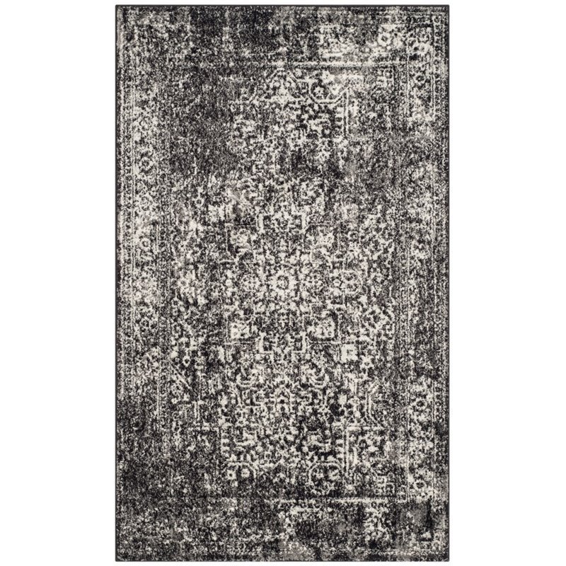 Safavieh Evoke 8' X 10' Power Loomed Rug in Black and Gray
