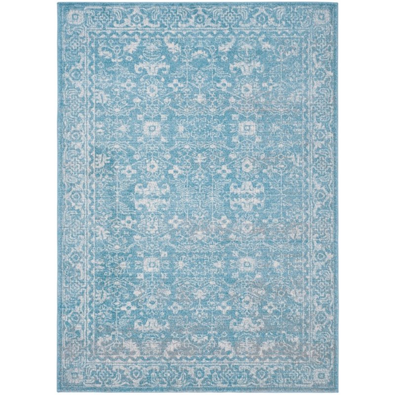 Safavieh Evoke 3' X 5' Power Loomed Rug in Light Blue and Ivory