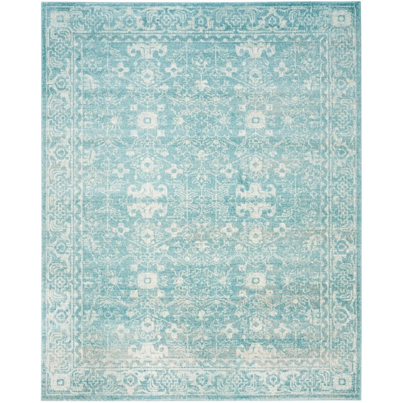 Safavieh Evoke 3' X 5' Power Loomed Rug in Light Blue and Ivory