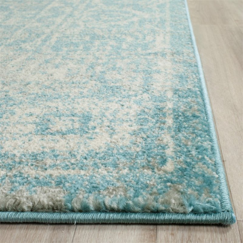 Safavieh Evoke 8' X 10' Power Loomed Rug in Light Blue and Ivory