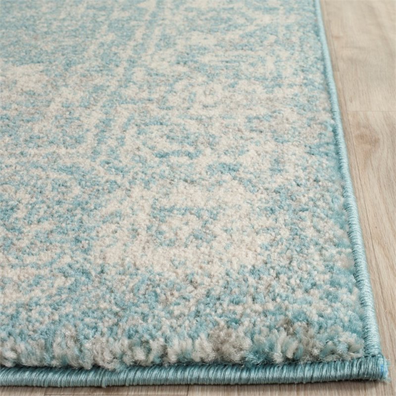 Safavieh Evoke 9' X 12' Power Loomed Rug in Light Blue and Ivory
