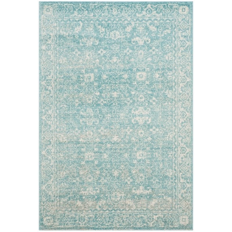 Safavieh Evoke 9' X 12' Power Loomed Rug in Light Blue and Ivory