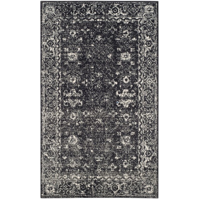 Safavieh Evoke 8' X 10' Power Loomed Rug in Charcoal and Ivory