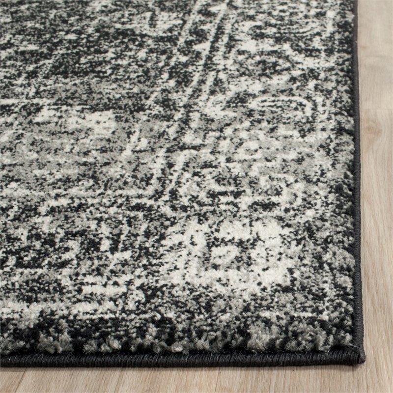 Safavieh Evoke 9' X 12' Power Loomed Rug in Charcoal and Ivory