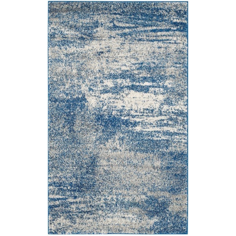 Safavieh Evoke 8' X 10' Power Loomed Rug in Navy and Ivory