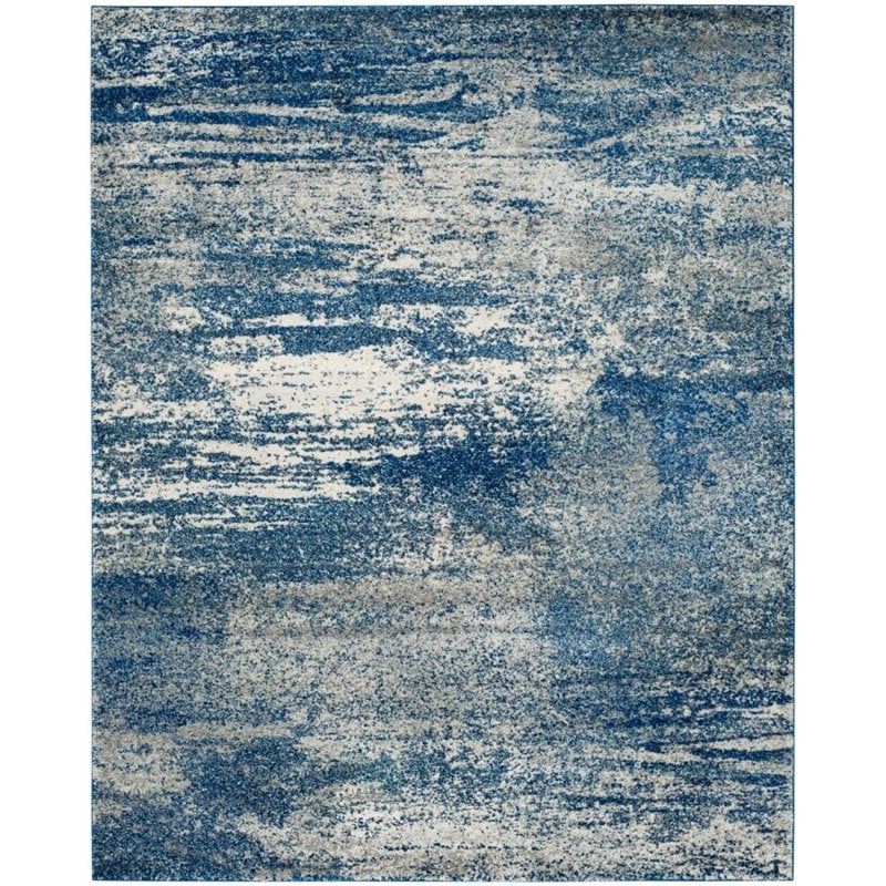 Safavieh Evoke 9' X 12' Power Loomed Rug in Navy and Ivory
