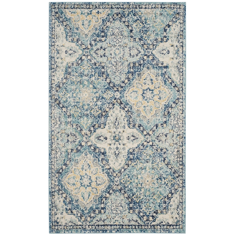 Safavieh Evoke 3' X 5' Power Loomed Rug in Light Blue and Ivory