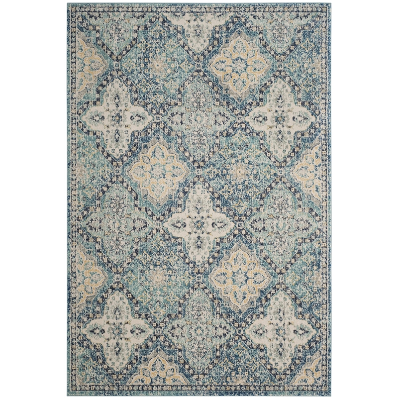 Safavieh Evoke 4' X 6' Power Loomed Rug in Light Blue and Ivory
