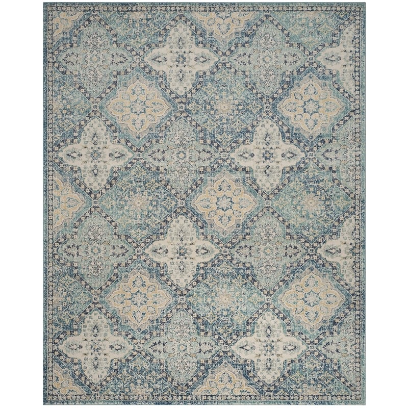 Safavieh Evoke 8' X 10' Power Loomed Rug in Light Blue and Ivory
