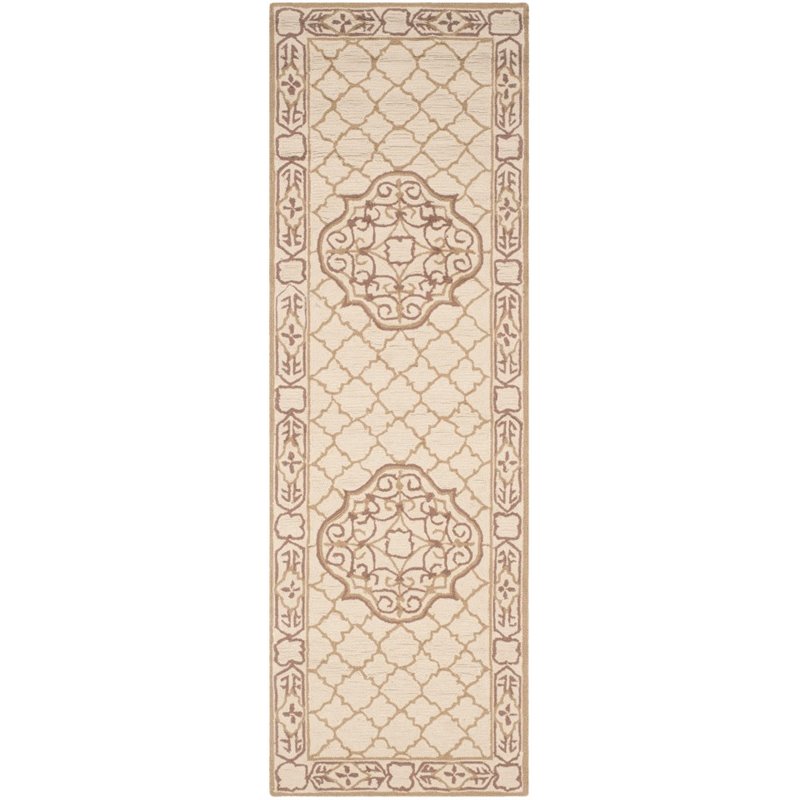 Safavieh DuraRug 4' X 6' Hand Hooked Rug in Ivory and Gold