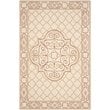 Safavieh DuraRug 4' X 6' Hand Hooked Rug in Ivory and Gold