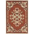 Safavieh DuraRug 8' Round Hand Hooked Polypropylene Rug in Rust