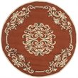 Safavieh DuraRug 8' Round Hand Hooked Polypropylene Rug in Rust