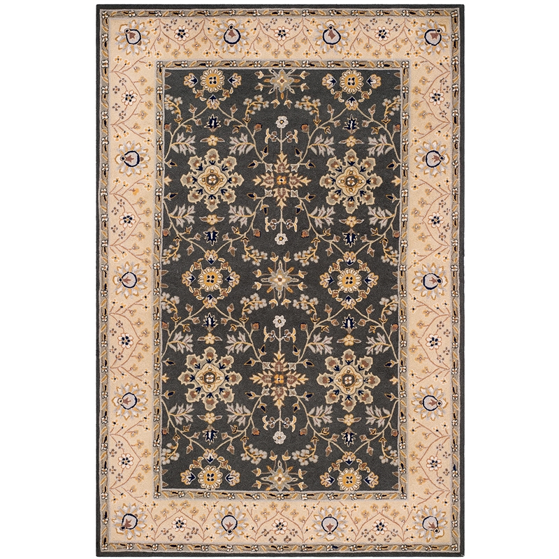 Safavieh DuraRug 4' X 6' Hand Hooked Rug in Gray and Cream