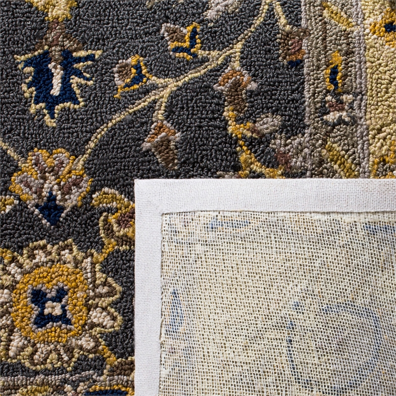 Safavieh DuraRug 4' X 6' Hand Hooked Rug in Gray and Cream