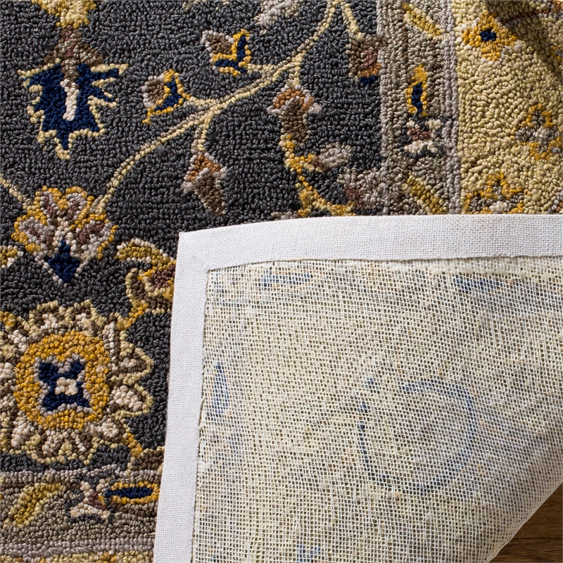 Safavieh DuraRug 4' X 6' Hand Hooked Rug in Gray and Cream