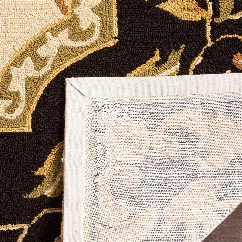 Safavieh DuraRug 9' X 12' Hand Hooked Rug in Ivory and Black