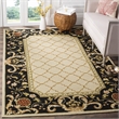 Safavieh DuraRug 9' X 12' Hand Hooked Rug in Ivory and Black