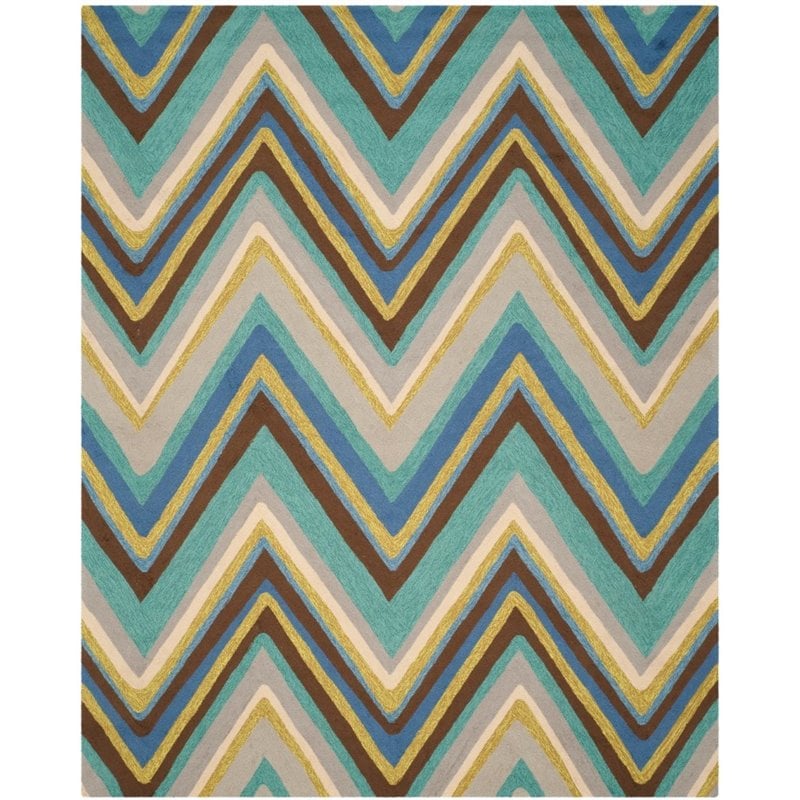 Safavieh Four Seasons 5' X 7' Hand Hooked Polyester Pile Rug in Blue
