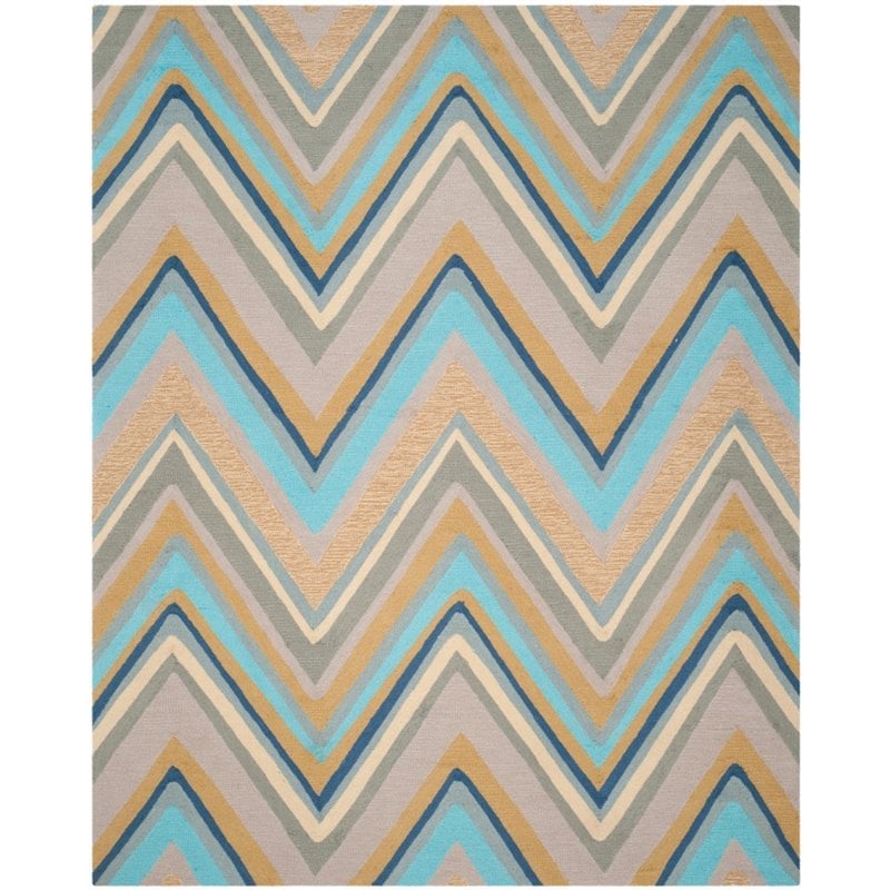 Safavieh Four Seasons 8' X 10' Hand Hooked Polyester Pile Rug in Green
