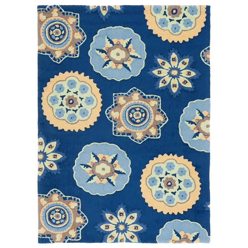 Safavieh Four Seasons 4' X 6' Hand Hooked Polyester Pile Rug in Navy