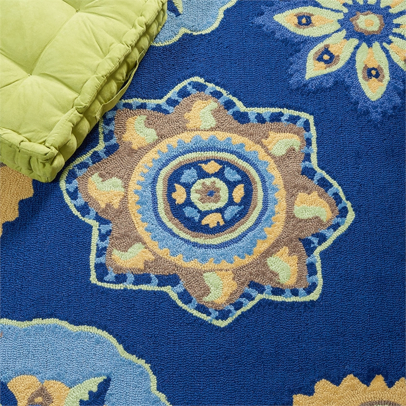 Safavieh Four Seasons 4' X 6' Hand Hooked Polyester Pile Rug in Navy