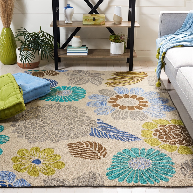 Safavieh Four Seasons 4' X 6' Hand Hooked Polyester Pile Rug in Gray