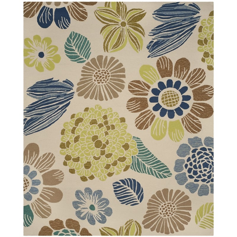 Safavieh Four Seasons 8' X 10' Hand Hooked Polyester Pile Rug in Beige