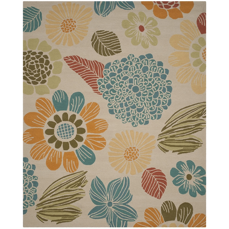 Safavieh Four Seasons 8' X 10' Hand Hooked Polyester Pile Rug in Ivory
