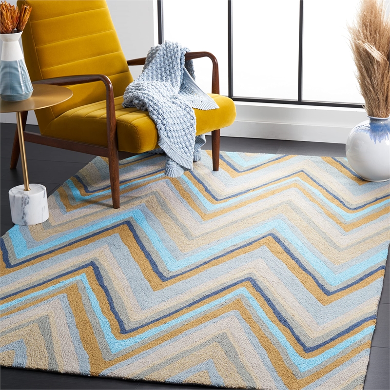 Safavieh Four Seasons 4' X 6' Hand Hooked Rug in Ivory and Blue