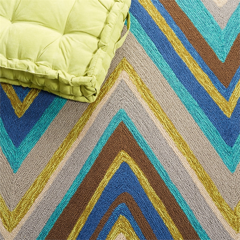 Safavieh Four Seasons 4' X 6' Hand Hooked Rug in Spa and Dark Brown