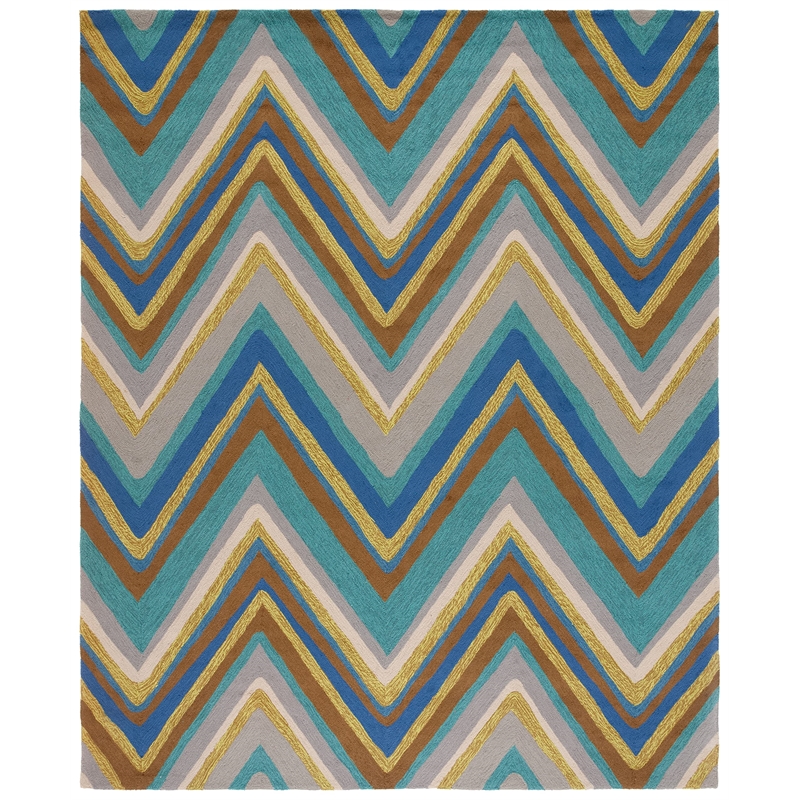 Safavieh Four Seasons 8' X 10' Hand Hooked Rug in Spa and Dark Brown