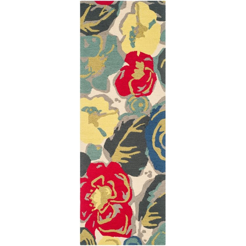 Safavieh Four Seasons 2' X 6' Hand Hooked Polyester Pile Rug in Ivory