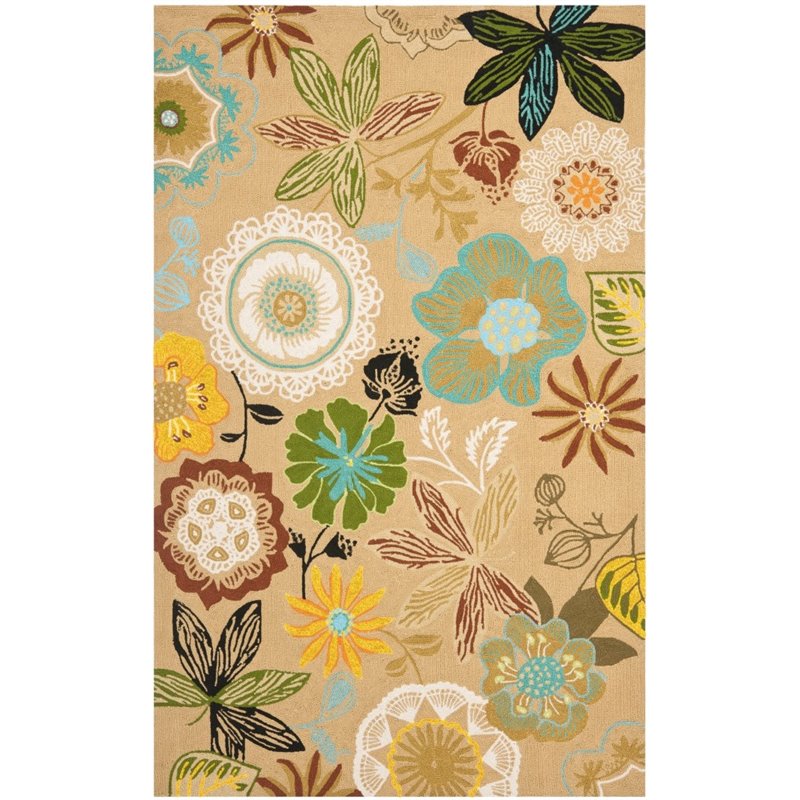 Safavieh Four Seasons 2' X 6' Hand Hooked Polyester Pile Rug in Taupe