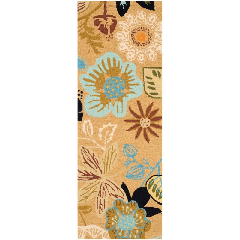 Safavieh Four Seasons 8' X 10' Hand Hooked Polyester Pile Rug in Taupe
