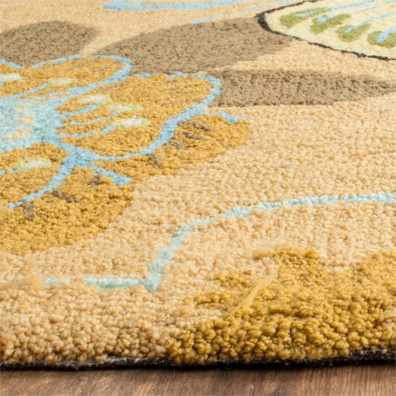 Safavieh Four Seasons 8' X 10' Hand Hooked Polyester Pile Rug in Taupe