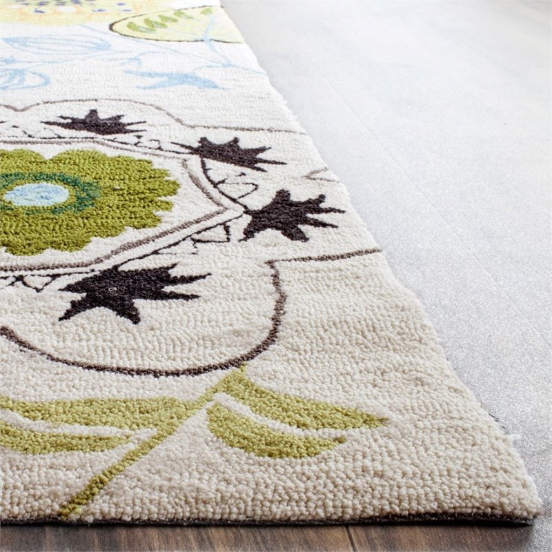 Safavieh Four Seasons 2' X 6' Hand Hooked Polyester Pile Rug in Ivory