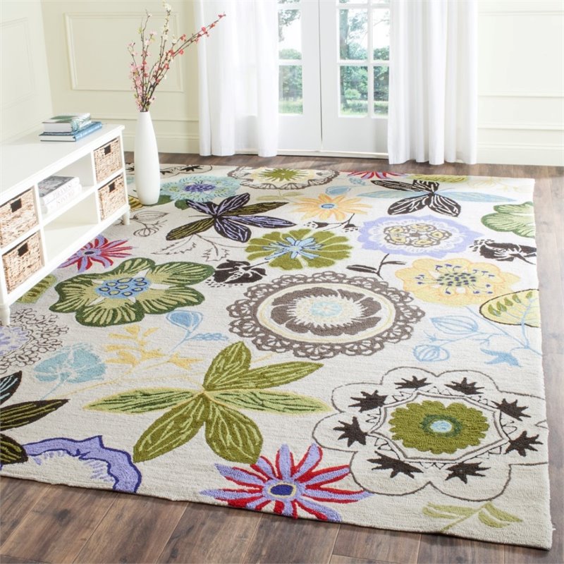 Safavieh Four Seasons 2' X 6' Hand Hooked Polyester Pile Rug in Ivory