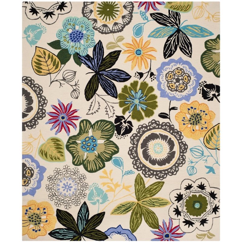 Safavieh Four Seasons 8' X 10' Hand Hooked Polyester Pile Rug in Ivory