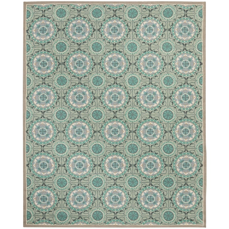 Safavieh Four Seasons 8' X 10' Hand Hooked Rug in Mint and Aqua