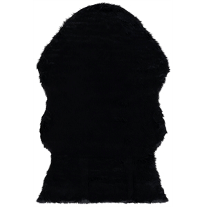 Safavieh Faux Sheep Skin 4' X 6' Power Loomed Acrylic Rug in Black